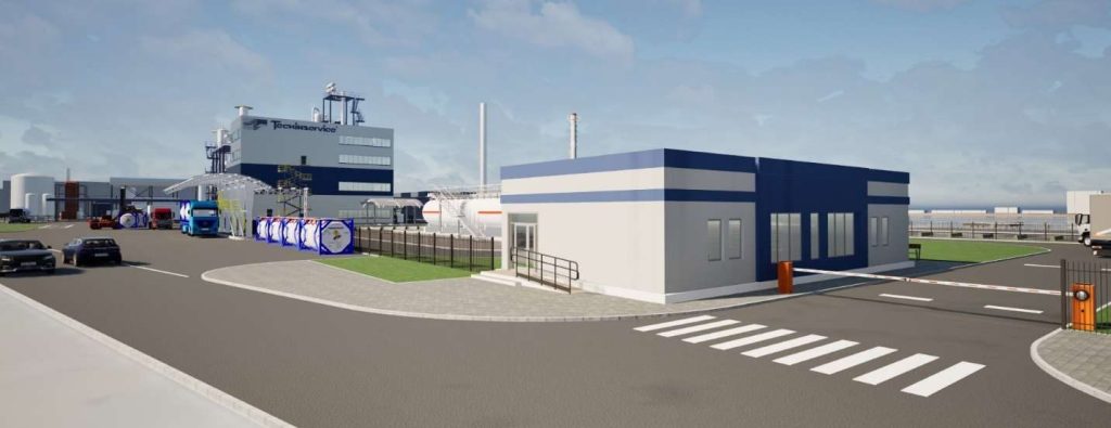 Biodegvielas pārstrādes ražotnes komplekss (Uriekstes iela 30) - Sunkiosios pramonės gamykla - vizualizacija