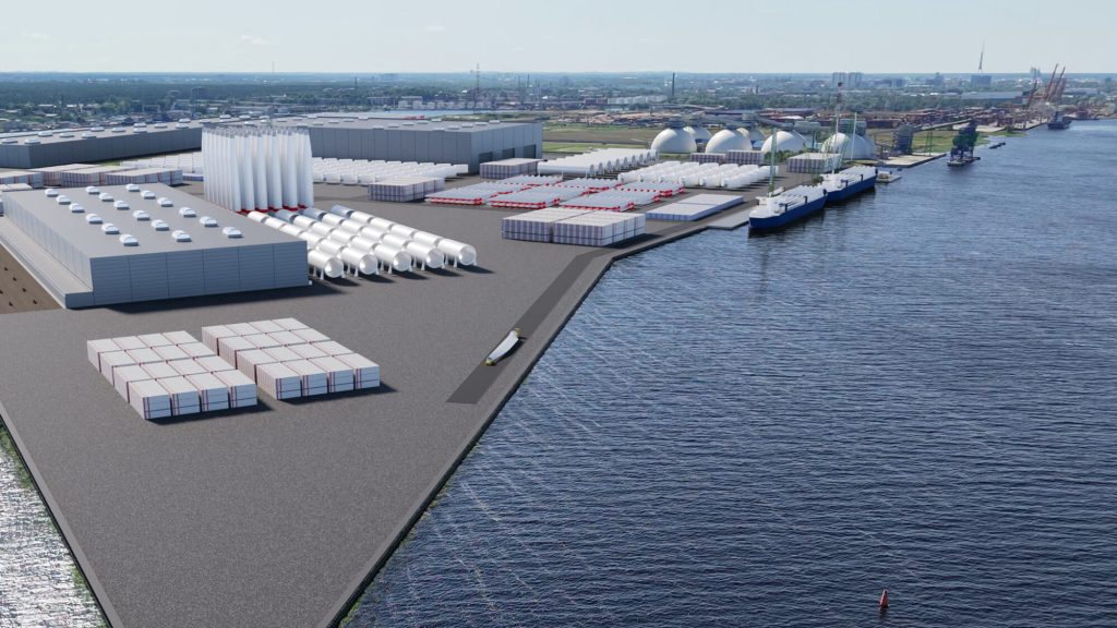 Vēja tehnoloģiju ražošanas kompleksa attīstība Kundziņsalā (Uriekstes iela 50) - Smagā rūpniecība - vizualizācija