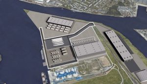 Vēja tehnoloģiju ražošanas kompleksa attīstība Kundziņsalā vizualizācija