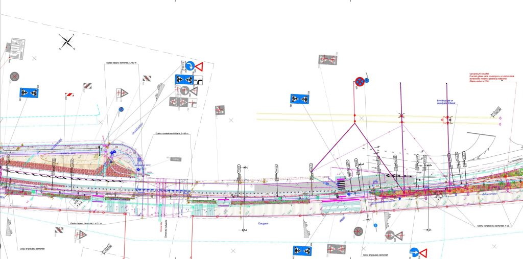 Veloceļa Centrs - Posma no Vanšu tilta līdz Dzelzceļa tiltam izbūve (11. novembra krastmala) - Jalgrattatee, Kõnnitee - visuaalne