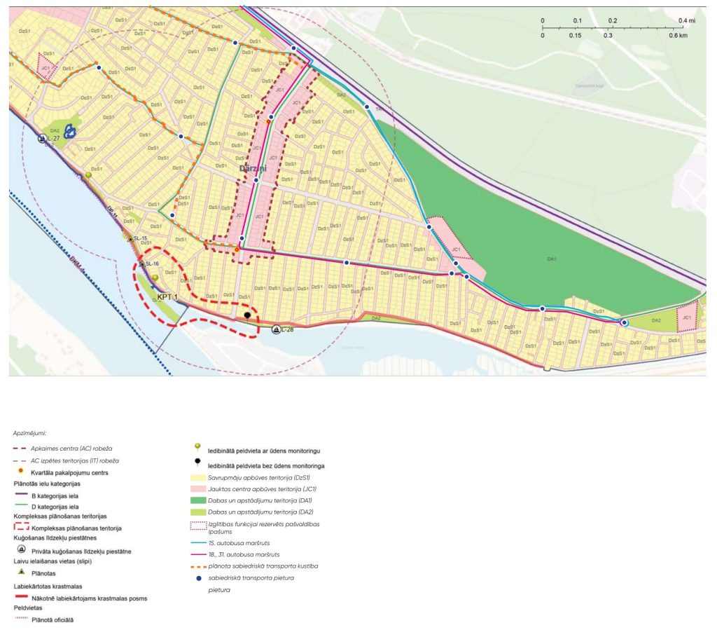 Apkaimes centrs - Dārziņi (Dārziņi) - Cita atvērta telpa, Parks, Iela - vizualizācija