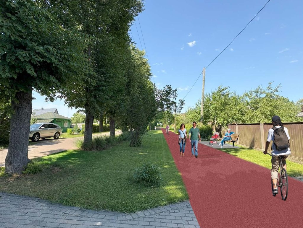 Apkaimes centrs - Dārziņi (Dārziņi) - Cita atvērta telpa, Parks, Iela - vizualizācija