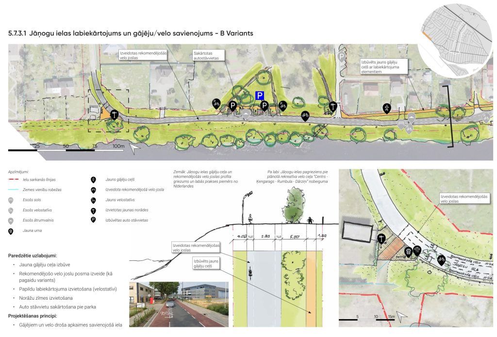 Apkaimes centrs - Dārziņi (Dārziņi) - Cita atvērta telpa, Parks, Iela - vizualizācija
