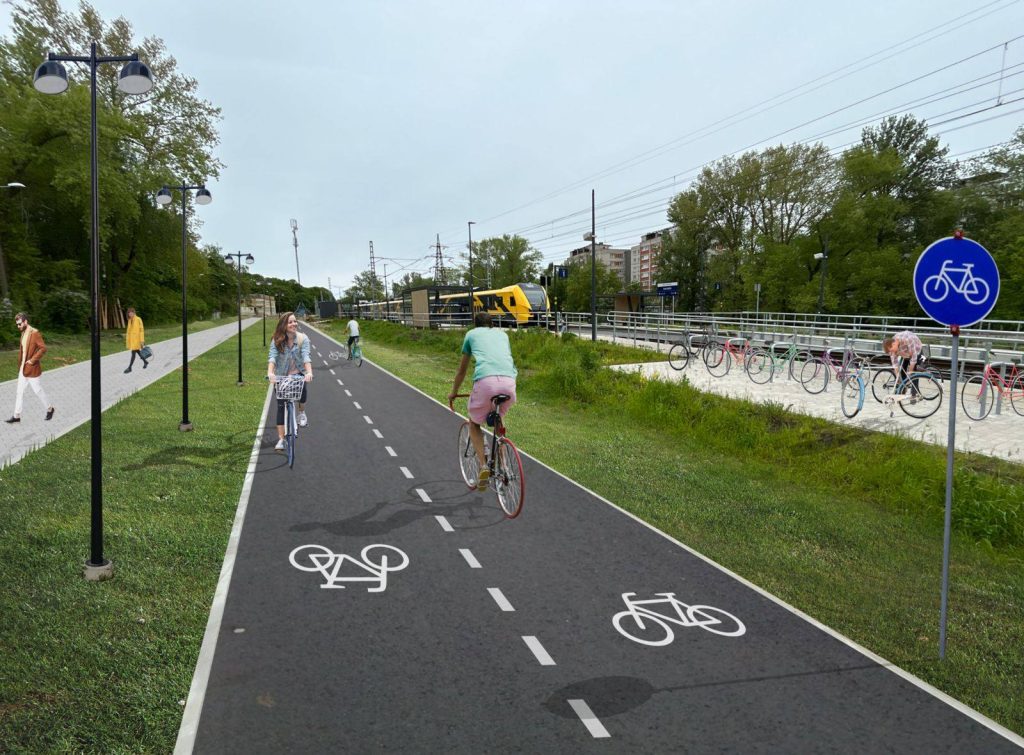 Velosipēdu ceļš Brasa-Sarkandaugava-Mīlgrāvis (Laktas iela, Sliežu iela, Viestura prospekts) - Velosipēdu ceļš - vizualizācija