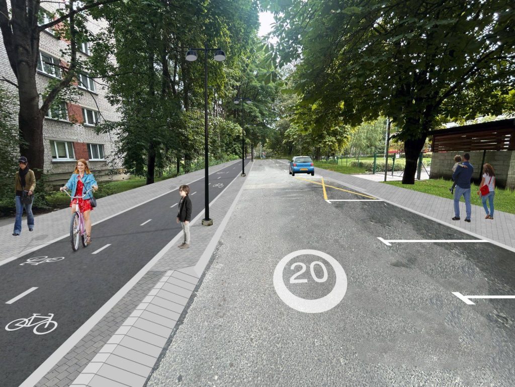 Velosipēdu ceļš Brasa-Sarkandaugava-Mīlgrāvis (Laktas iela, Sliežu iela, Viestura prospekts) - Velosipēdu ceļš - vizualizācija