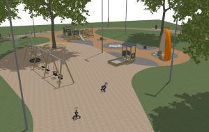 Ēbelmuižas parkā bērnu rotaļu laukumu atjaunošana vizualizācija