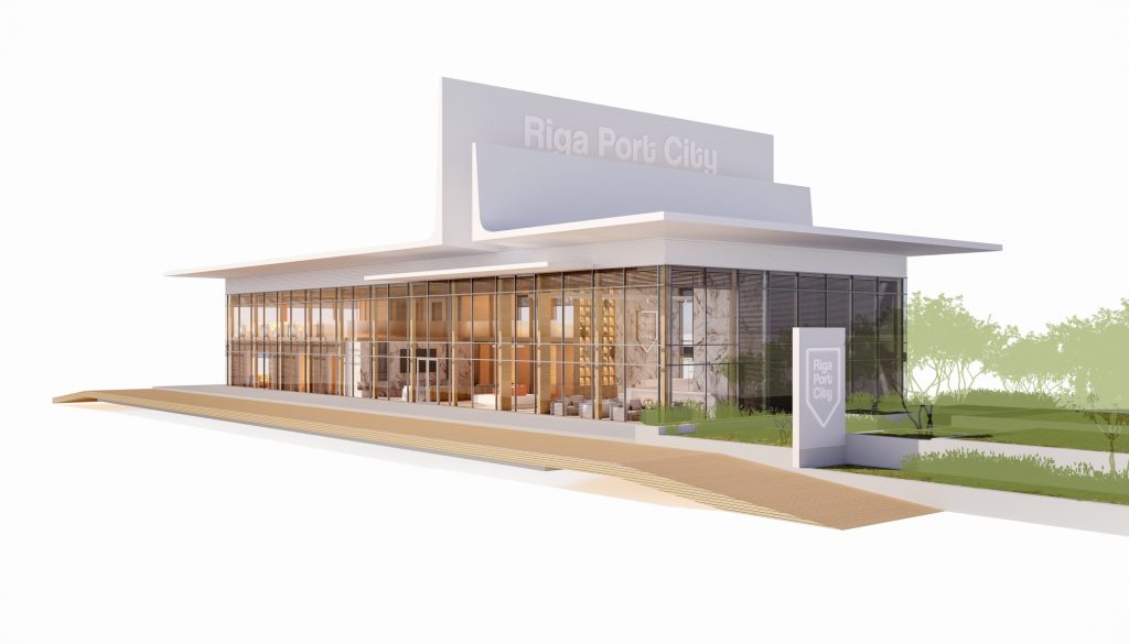 Riga Waterfront - Pārdošanas birojs (Eksporta 3A) - Autosalons / Auto apkalpošanas centrs - vizualizācija