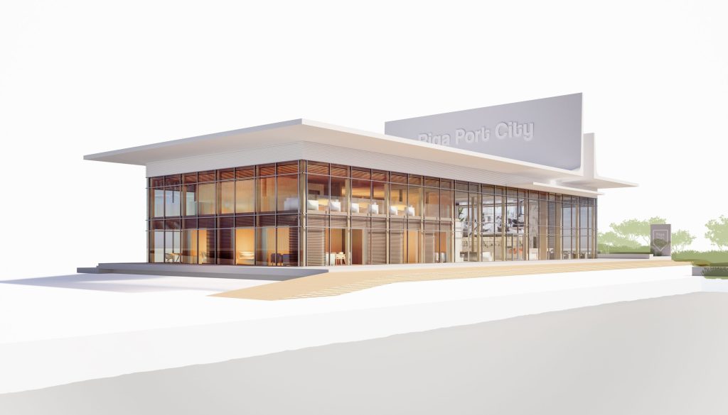 Riga Waterfront - Pārdošanas birojs (Eksporta 3A) - Autosalons / Auto apkalpošanas centrs - vizualizācija