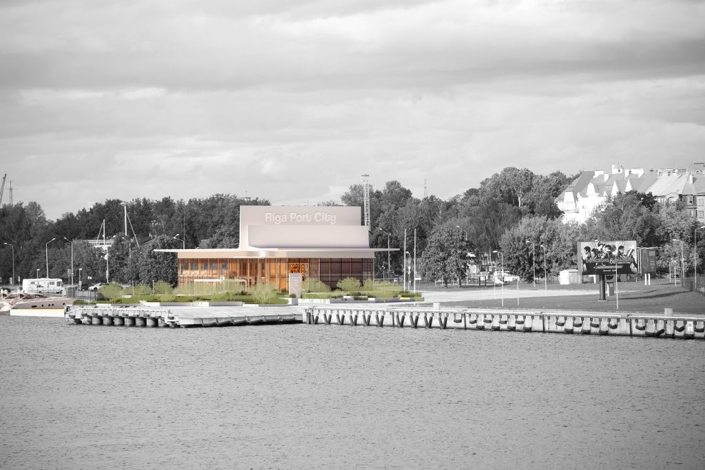 Riga Waterfront - Pārdošanas birojs (Eksporta 3A) - Autosalons / Auto apkalpošanas centrs - vizualizācija