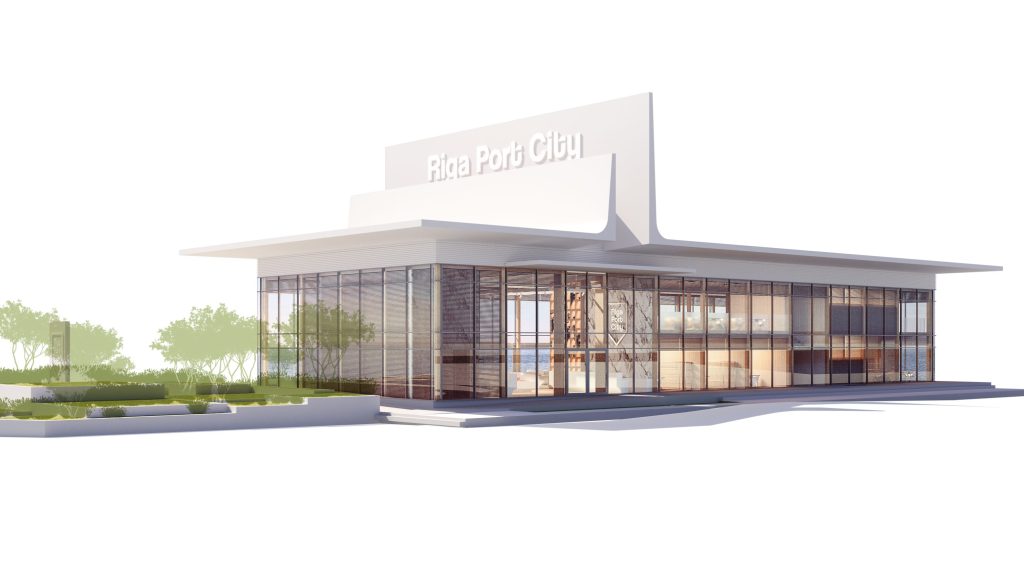 Riga Waterfront - Pārdošanas birojs (Eksporta 3A) - Autosalons / Auto apkalpošanas centrs - vizualizācija