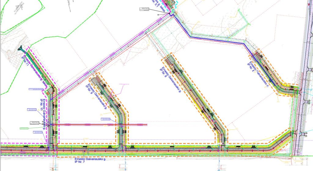 Medelyno infrastruktūra (Ernesto Galvanausko g.,  Jono Žiliaus Jonylos g.) - Pedestrian path, Street - visualization