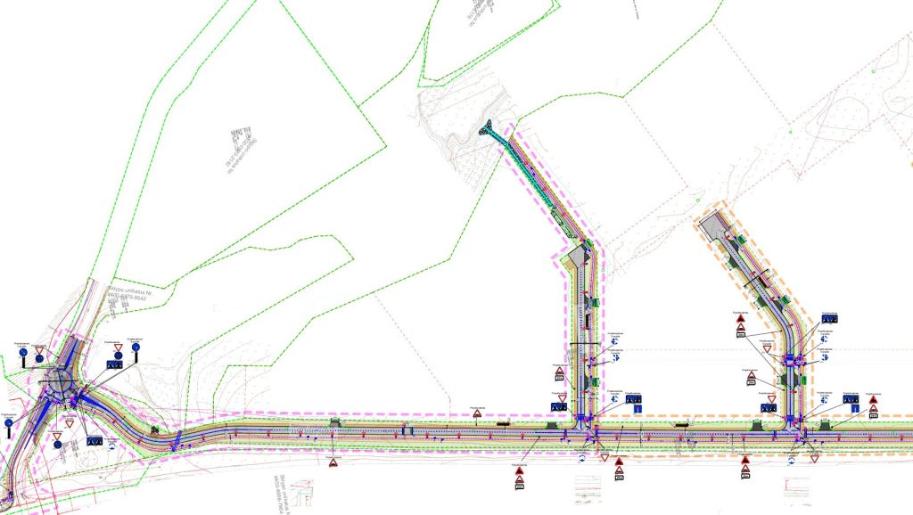 Medelyno infrastruktūra (Ernesto Galvanausko g.,  Jono Žiliaus Jonylos g.) - Pedestrian path, Street - visualization