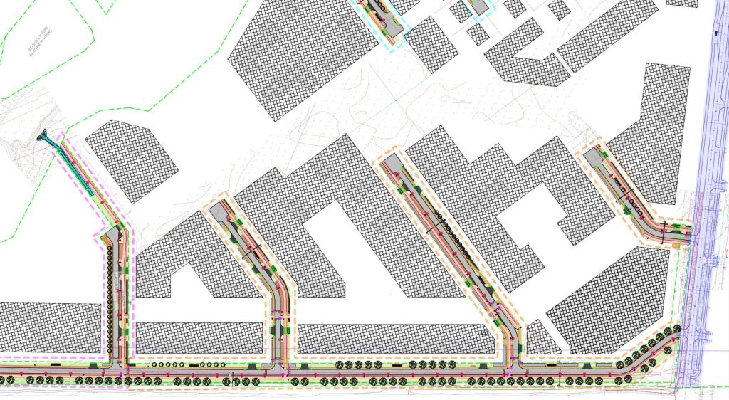 Medelyno infrastruktūra (Ernesto Galvanausko g.,  Jono Žiliaus Jonylos g.) - Pedestrian path, Street - visualization