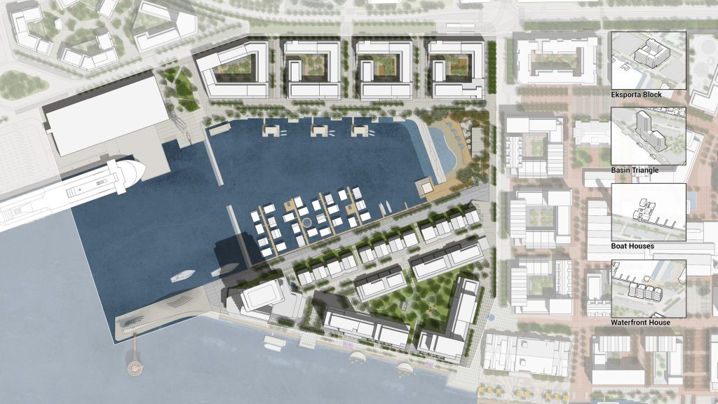 Riga Waterfront - Exporta Basin (Andrejostas iela) - Promenaad - visuaalne