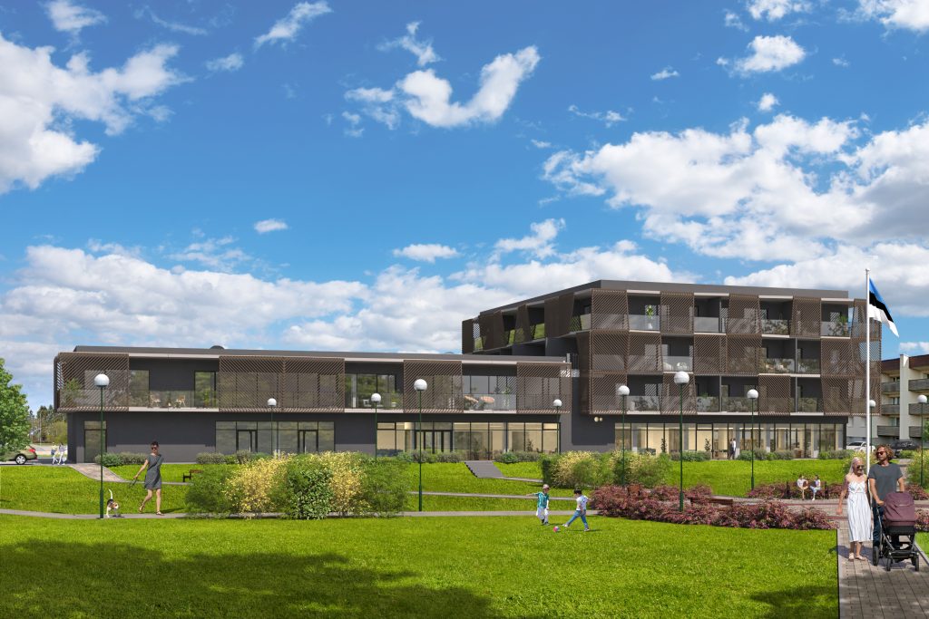 Pargiääre kodud (Kütise 4) - Koncertų salė, Biblioteka, Daugiabutis - vizualizacija