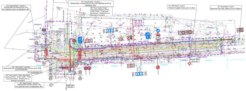 Jūrmalas gatves trīs joslu pieslēgums Kurzemes prospektam pie Zolitūdes ielas (Jūrmalas gatve) - Tee - visuaalne