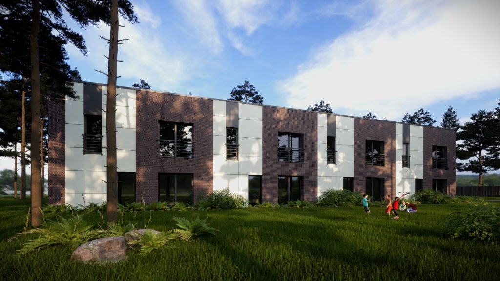 Mežaparka ozoli (Kokneses prospekts 6) - Rindu mājas - vizualizācija