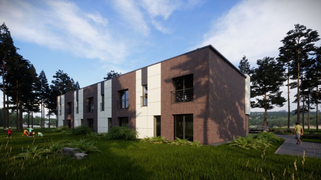 Mežaparka ozoli (Kokneses prospekts 6) - Rindu mājas - vizualizācija