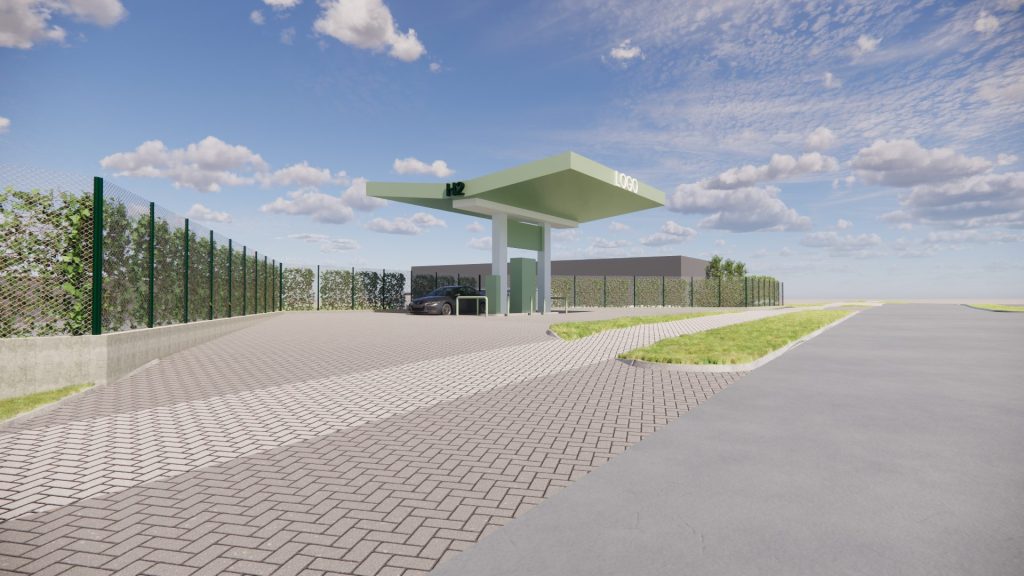 Vandenilio papildymo kolonėlė Viršilų g. (Justiniškių g. 14) - Benzīntanks - vizualizācija