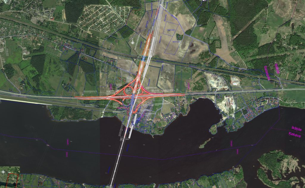 Rail Baltica - A4 dienvidu viadukts - Apvienotā autoceļa un dzelzceļa tilta būvniecība pāri Daugavas upei (A4, P85) - Sild, Raudtee - visuaalne