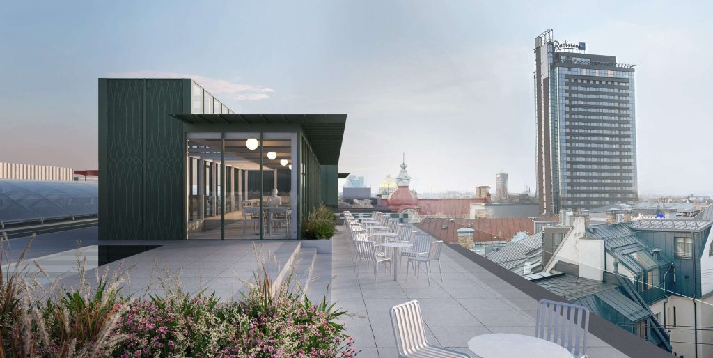 Galleria Riga jumta terase (Dzirnavu iela 67) - Ēdināšanas pakalpojumi, Cita komerciāla - vizualizācija