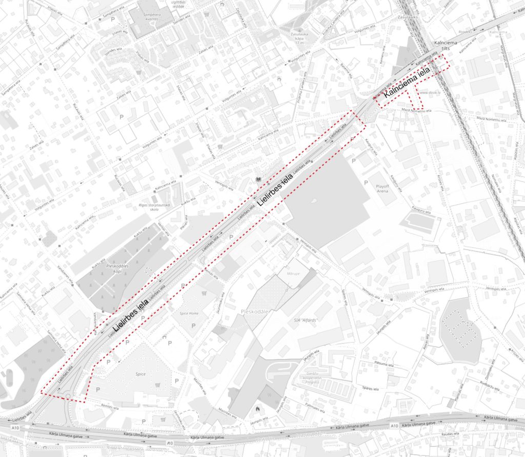 Gājēju un velosipēdistu ceļš Lielirbes ielā (Lielirbes ielā) - Dviračių takas, Pėsčiųjų takas - vizualizacija