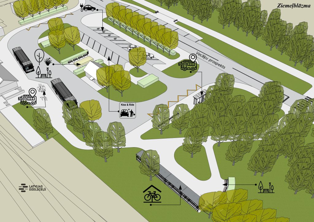 Mobilitātes punkts "Ziemeļblāzma" (Vecāķu prospekts 2C) - Muu liiklus - visuaalne
