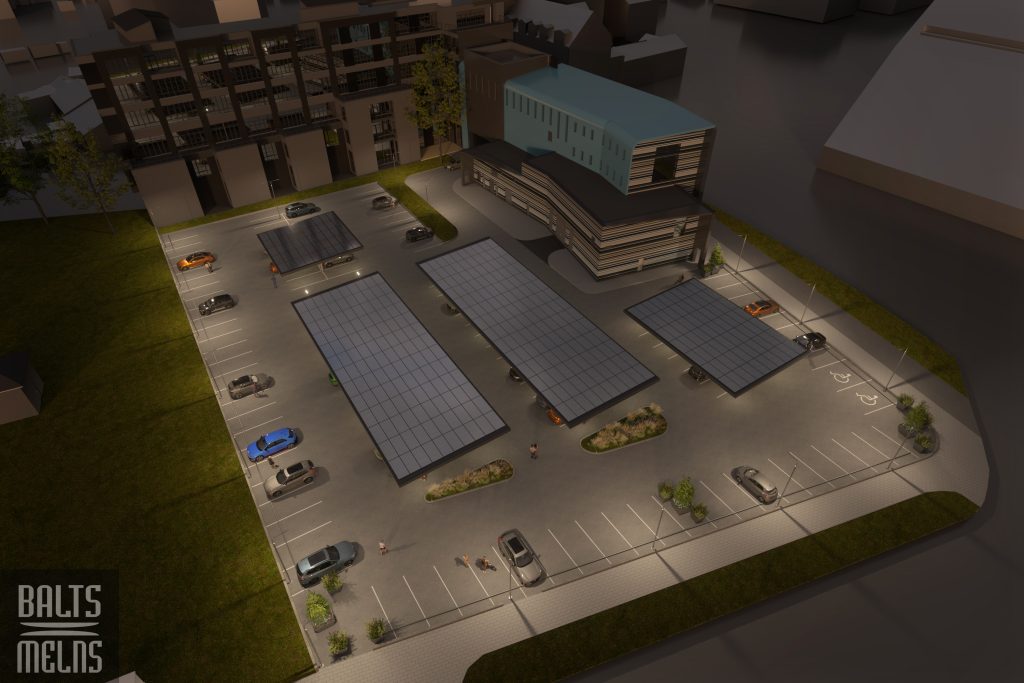 Saules elektrostacija - Mūkusalas iela 5 (Mūkusalas iela 5) - Energy plant, Parking facility - visualization