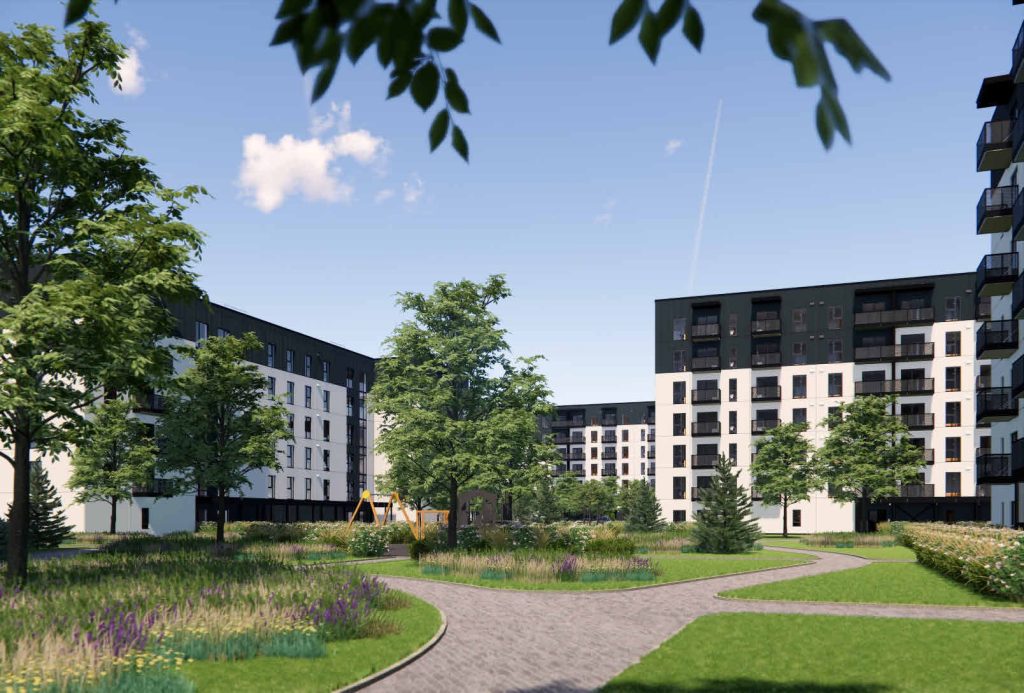 Mūkusalas pagalmi - 4. kārta, 7. ēka (Skaistkalnes iela 1F) - Multi apartment - visualization