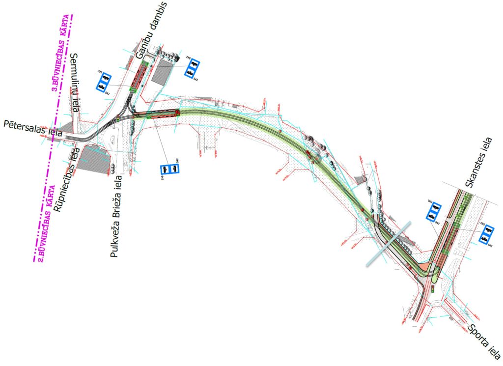 Skanstes tramvaja līnija - 1. posma izbūve (Zirņu iela, Skanstes ielā, Sporta iela) - Railroad - visualization
