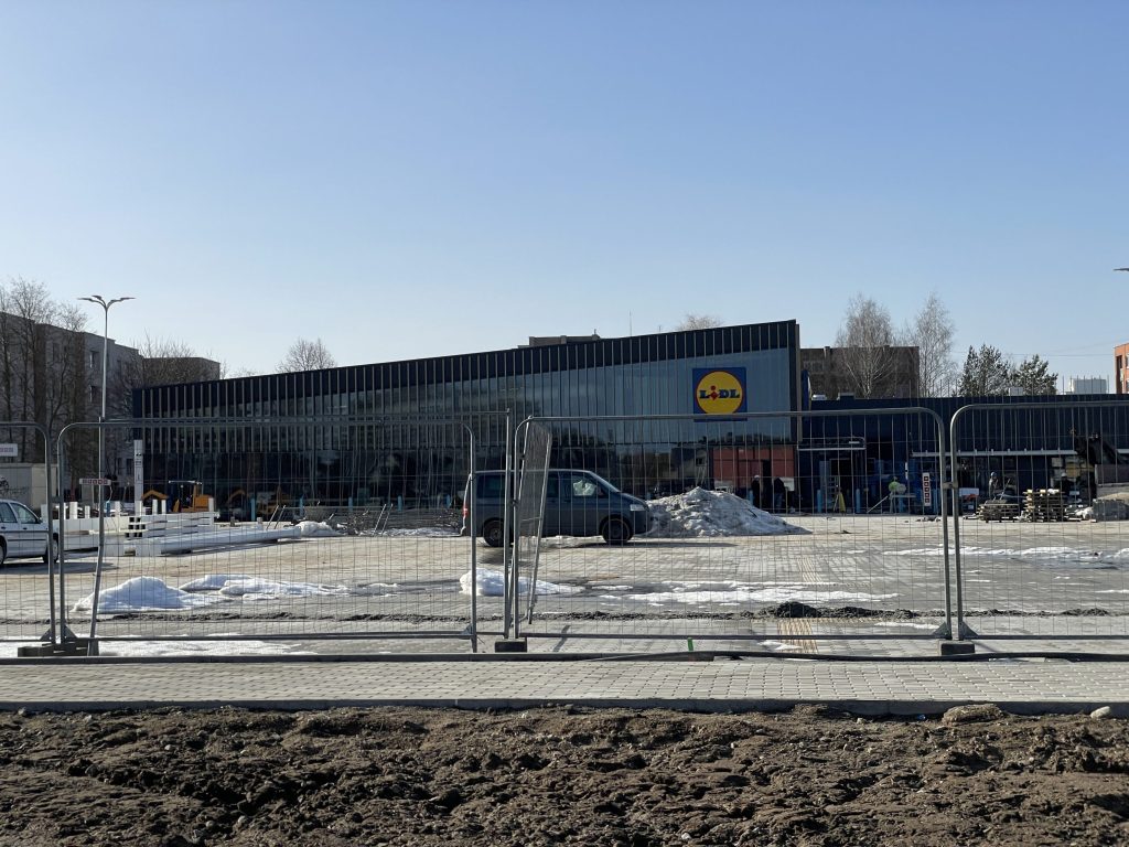 LIDL ir prekybos centras Vytauto g. 111B (Vytauto g. 111, 111B) - Nepārtikas veikals, Tirdzniecības centrs - būvdarbu attēli