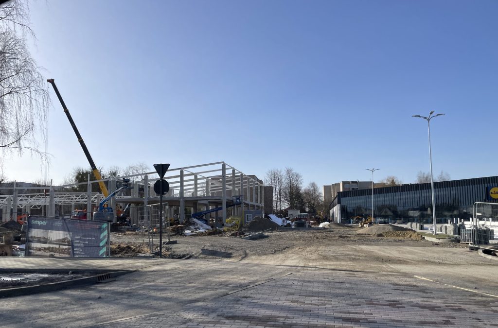 LIDL ir prekybos centras Vytauto g. 111B (Vytauto g. 111, 111B) - Nepārtikas veikals, Tirdzniecības centrs - būvdarbu attēli