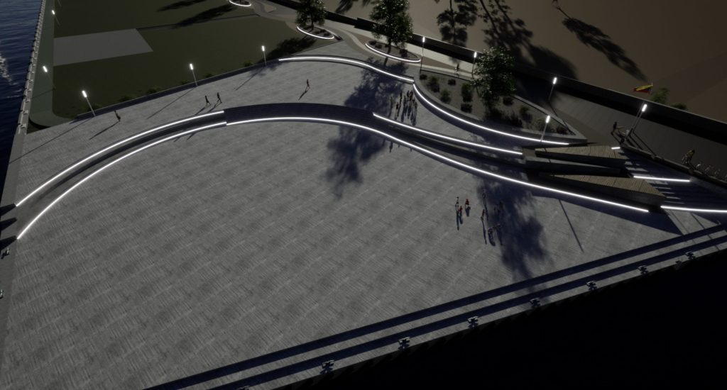 Šventosios uostas - krantinė (Prieplaukos g. 26) - Ūdenstilpnes krasts - vizualizācija