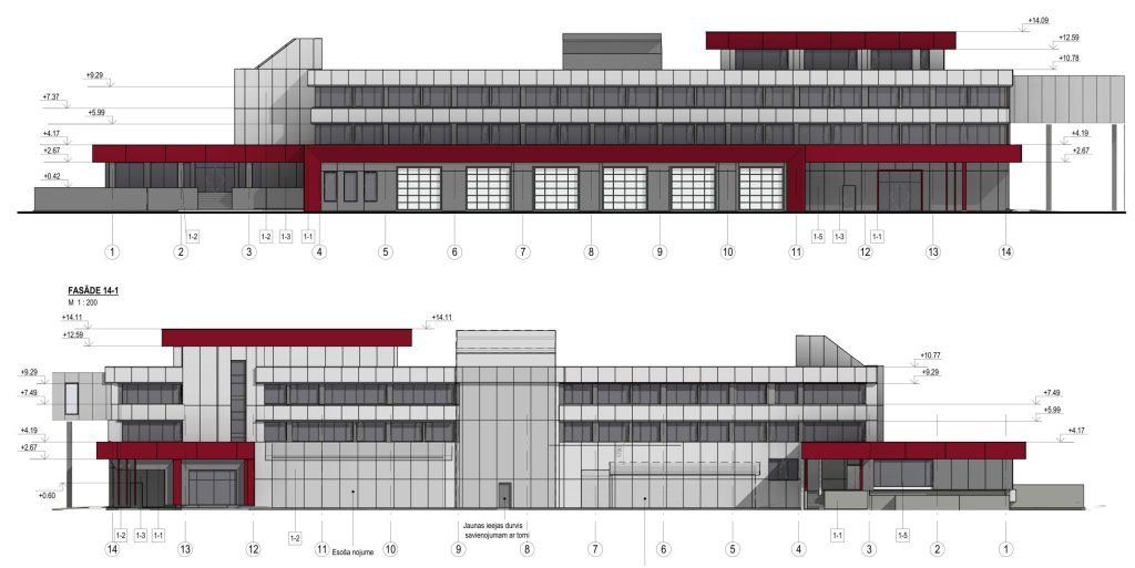 Valsts ugunsdzēsības un glābšanas dienesta Ugunsdrošības un civilās aizsardzības koledžas mācību komplekss (Krustpils iela 10) - Augstākā izglītība - vizualizācija