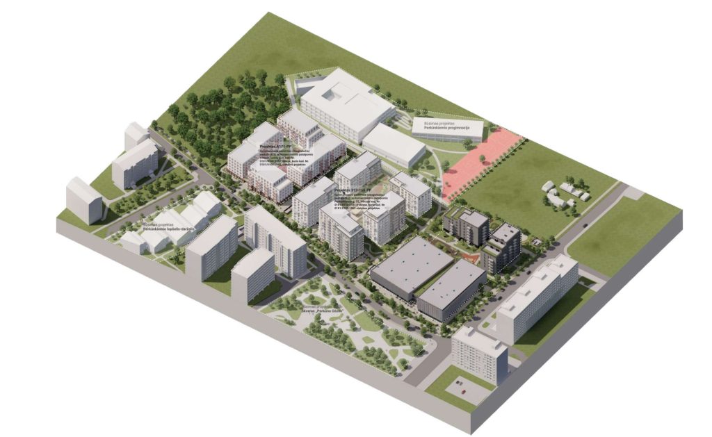 REWO\Leičiai III etapas (Perkūnkiemio g. 32) - Daudzdzīvokļu nams, Sporta būve - vizualizācija