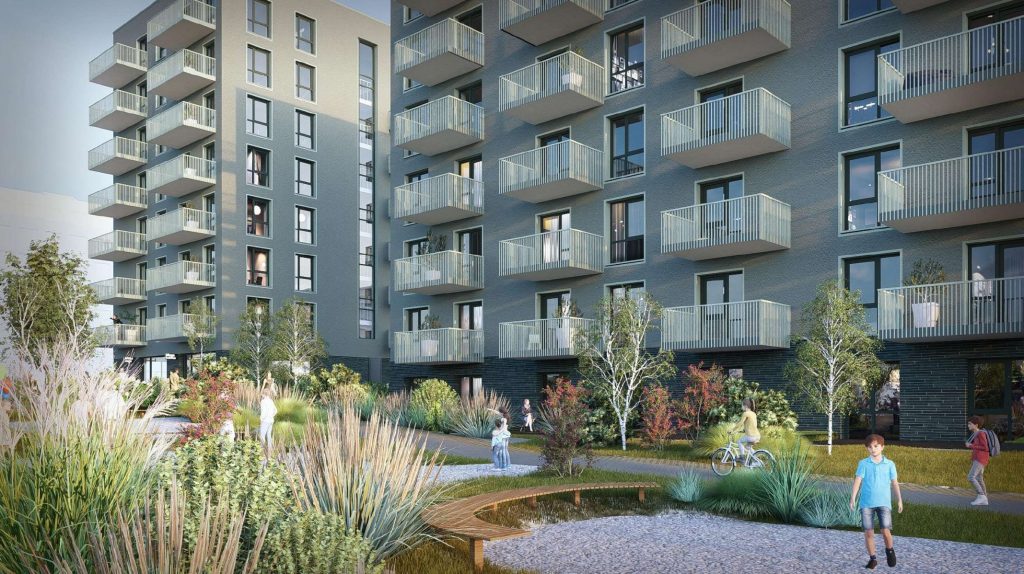 REWO\Leičiai III etapas (Perkūnkiemio g. 32) - Daudzdzīvokļu nams, Sporta būve - vizualizācija