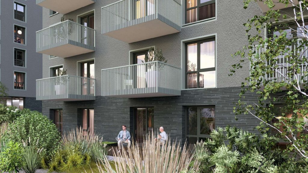 REWO\Leičiai III etapas (Perkūnkiemio g. 32) - Daudzdzīvokļu nams, Sporta būve - vizualizācija