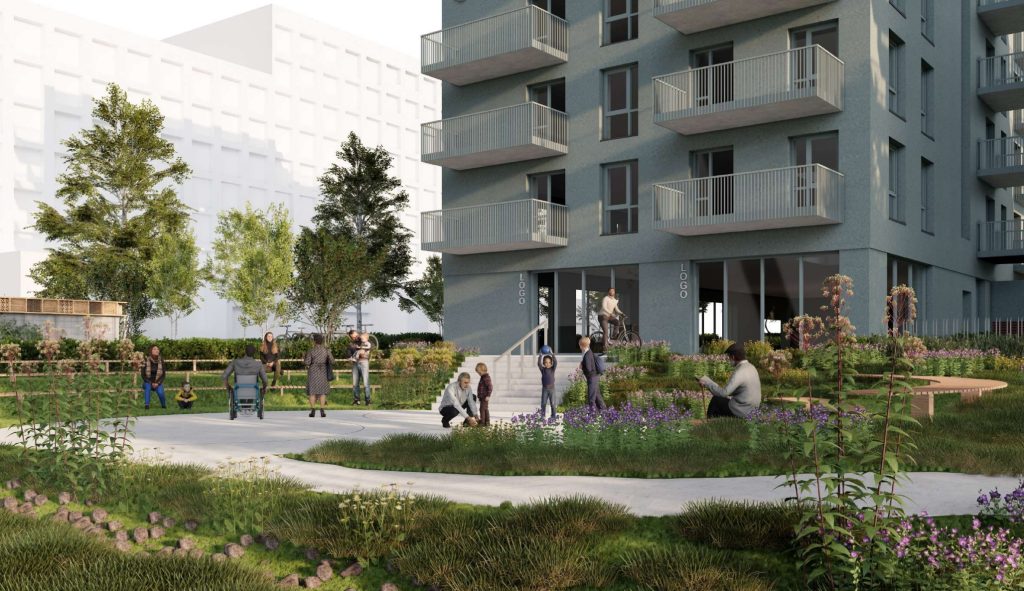 REWO\Leičiai III etapas (Perkūnkiemio g. 32) - Daudzdzīvokļu nams, Sporta būve - vizualizācija