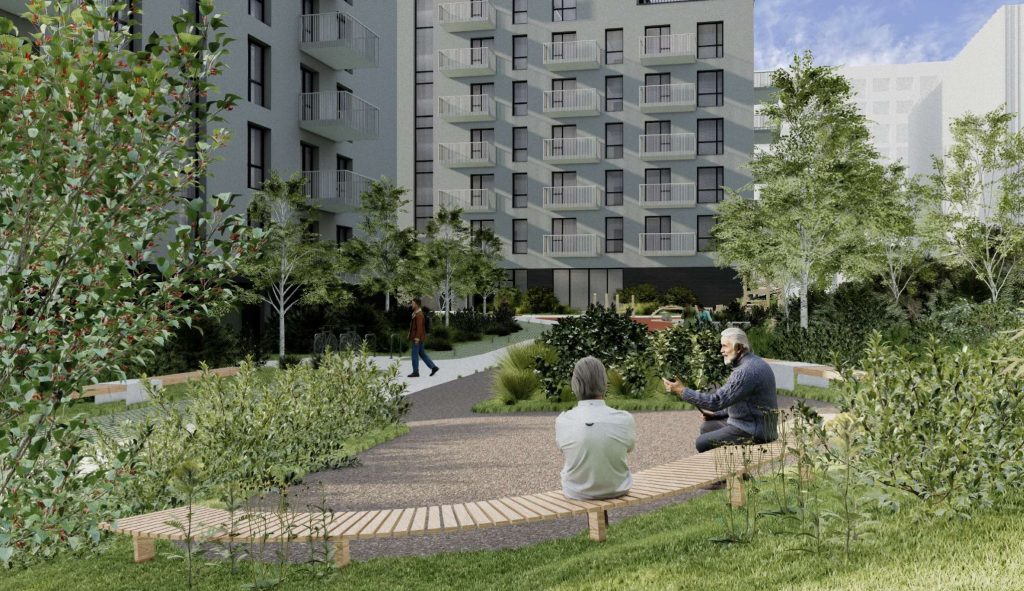 REWO\Leičiai III etapas (Perkūnkiemio g. 32) - Daudzdzīvokļu nams, Sporta būve - vizualizācija