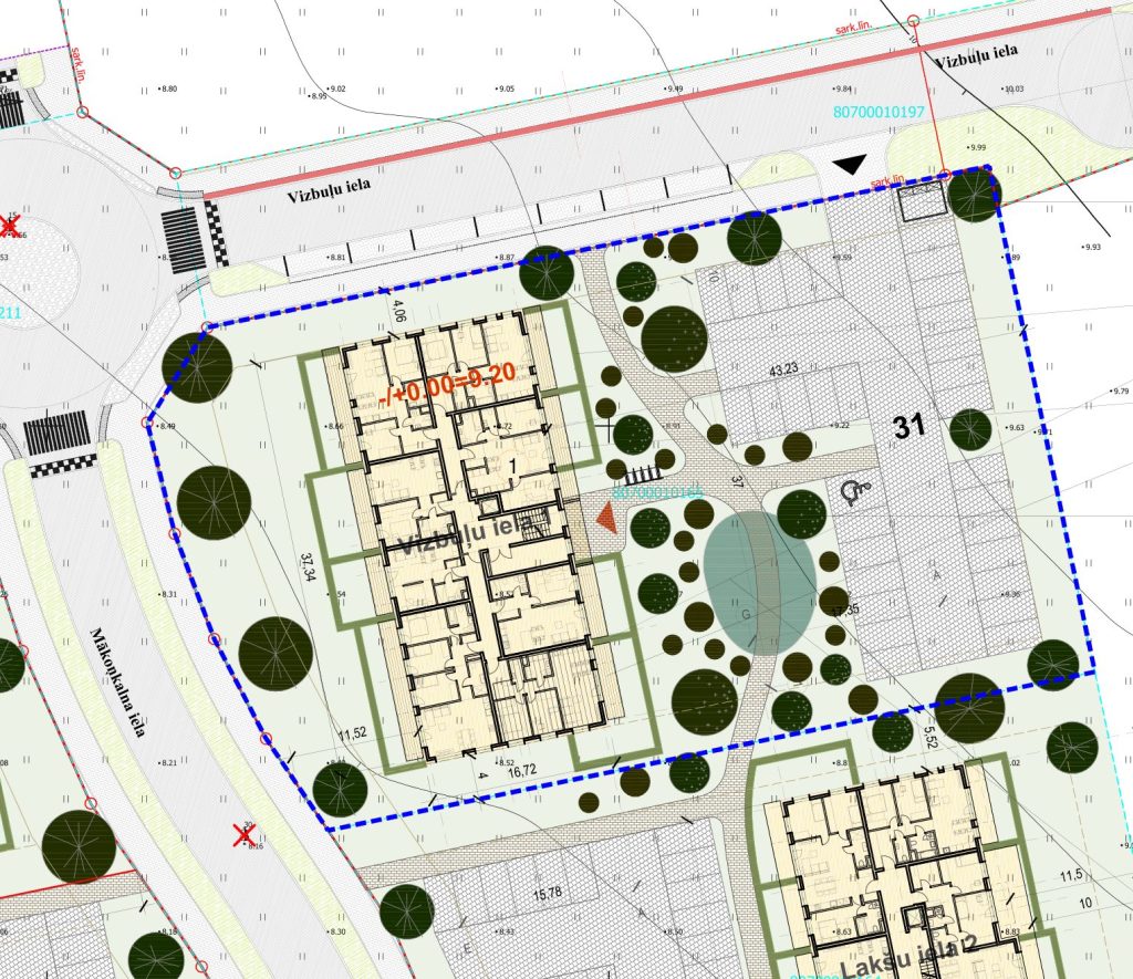 Mākoņkalns - Vizbuļu iela 1 (Vizbuļu iela 1) - Daugiabutis - vizualizacija