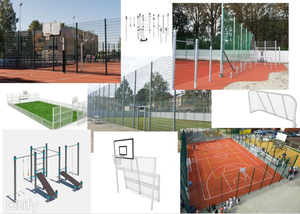 Draudziņas skolas pagalma daļas labiekārtojums (Bruņinieku iela 24A) - Sports field or court - visualization