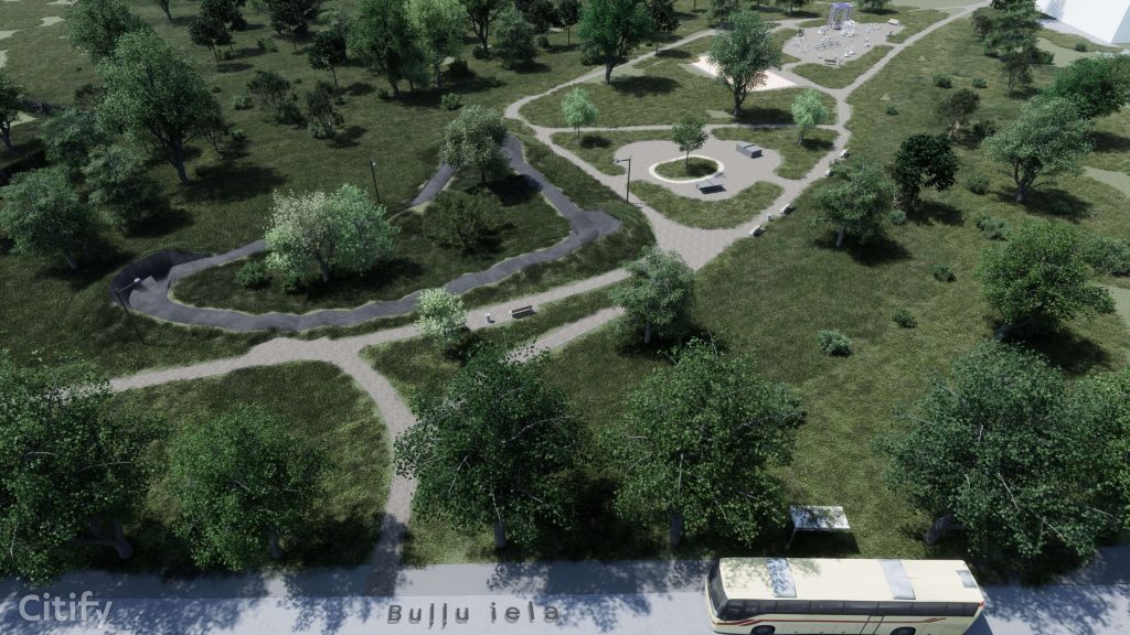 Jauniešu aktīvās atpūtas vieta “Dzegužtrase” (Buļļu iela) - Park - visualization