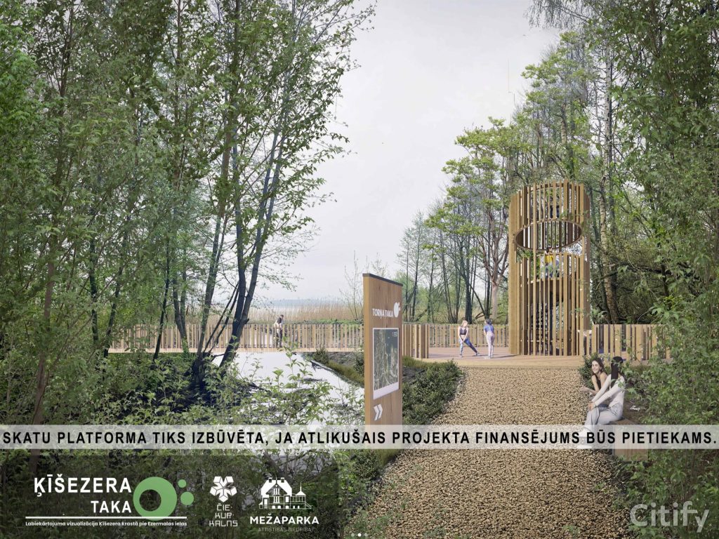 Ķīšezera taka (Ezermalas iela 12) - Pedestrian path, Waterside - visualization