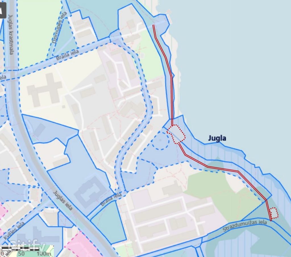 Juglas ezera pastaigu takas "Sajūti Juglu" turpinājums (Braila iela) - Pedestrian path, Waterside - visualization