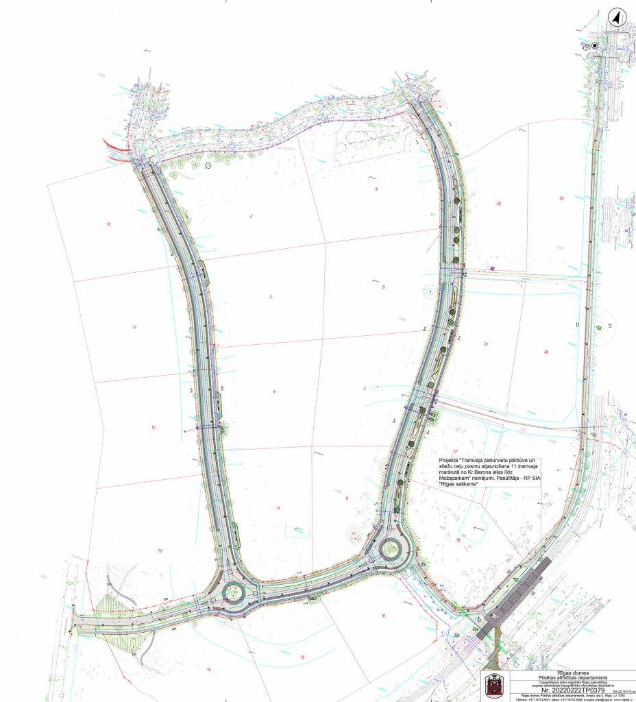 Ielu izbūve no Jaunās Mežaparka ielas 68 līdz Ķīšezera ielai 4 (Jaunā Mežaparka iela 68, Kokneses prospekts 1 k-2, Ķīšezera iela 4, Kokneses prospekts 1 k-1) - Road - visualization