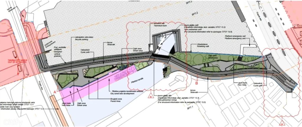 Mobilitātes punkts "Rīgas centrālā stacija" (Prāgas iela, Emīlijas Benjamiņas iela, Lāčplēša iela, Dzirnavu iela, Timoteja iela, Lastādijas iela) - Citi maršruti - vizualizācija