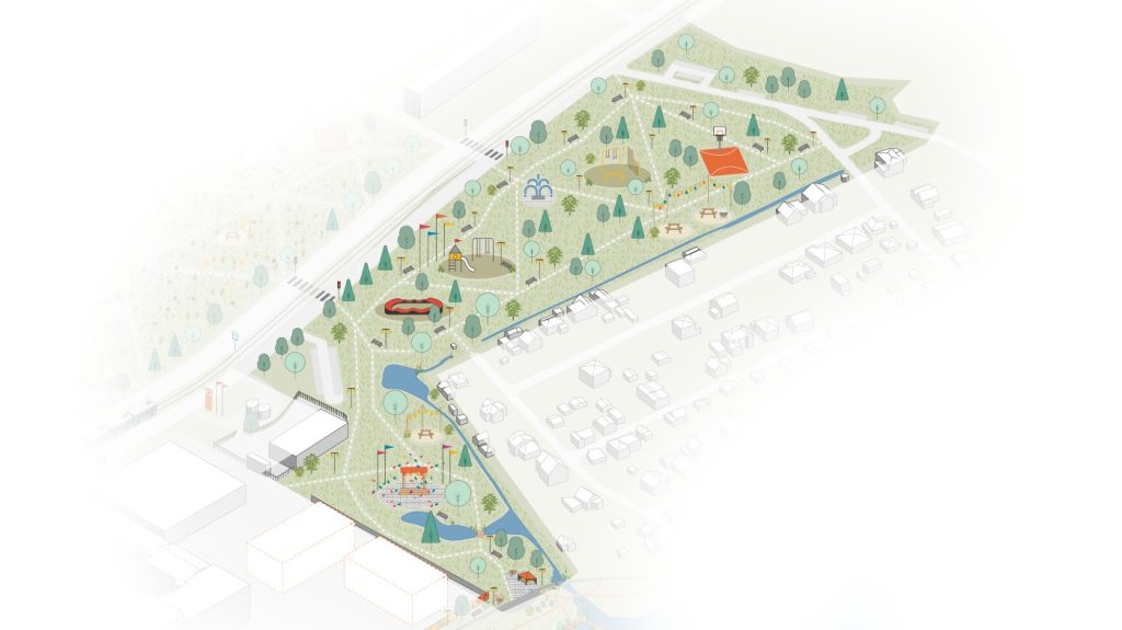 Ķengaraga apkaimes centrs - Parka attīstība (Kvadrāta iela 4) - Park - visualization