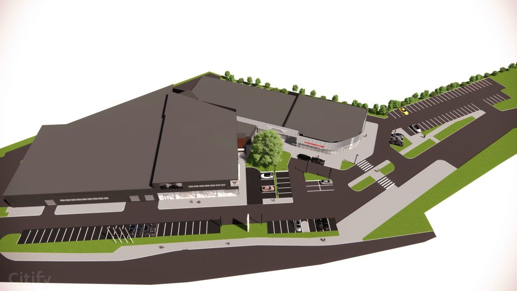 Autobrava dīlercentrs - Porsche autosalons (Kārļa Ulmaņa gatve 96) - Showroom / Service center - visualization