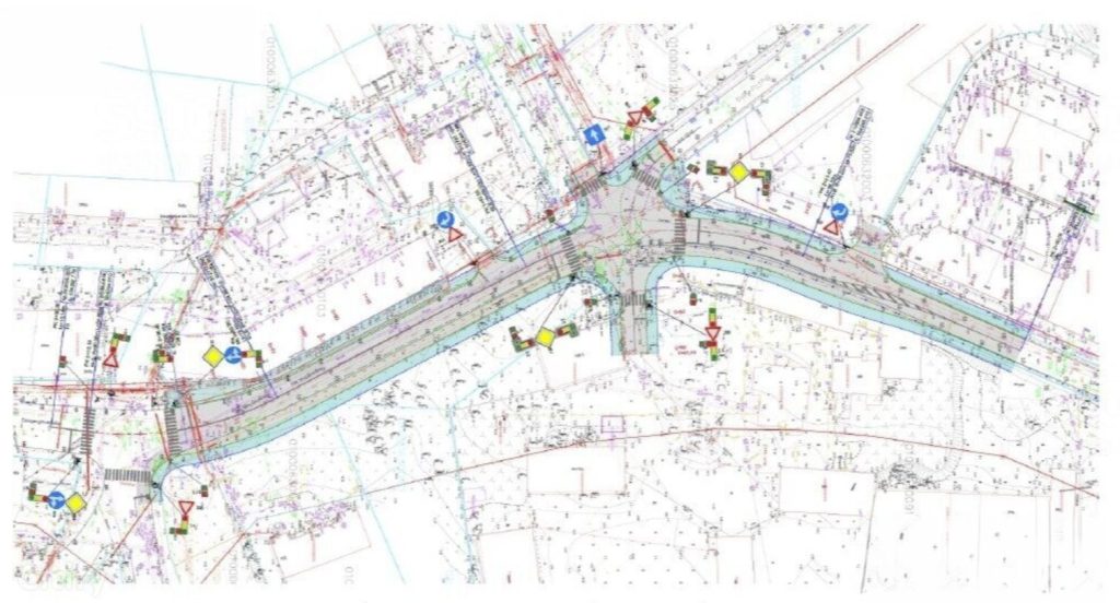 Pulka, Daugavgrīvas un Buļļu ielu krustojuma satiksmes organizācija (Pulka, Daugavgrīvas 78, Buļļu iela 2A) - Road - visualization