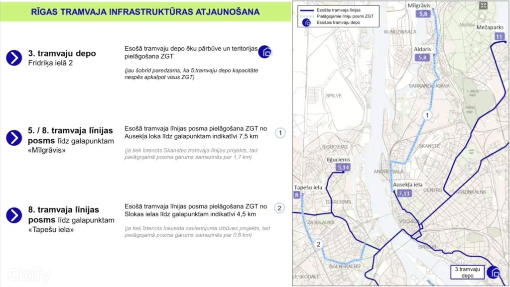 5. / 8. tramvaja līnijas posma pielāgošana ZGT (Mīlgrāvis) (-) - Railroad - visualization